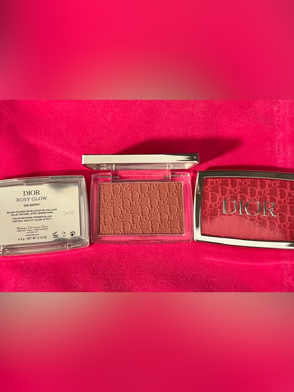 Dior Rosy Glow 006 Berry Pink Blush - Bundle of Three (3)